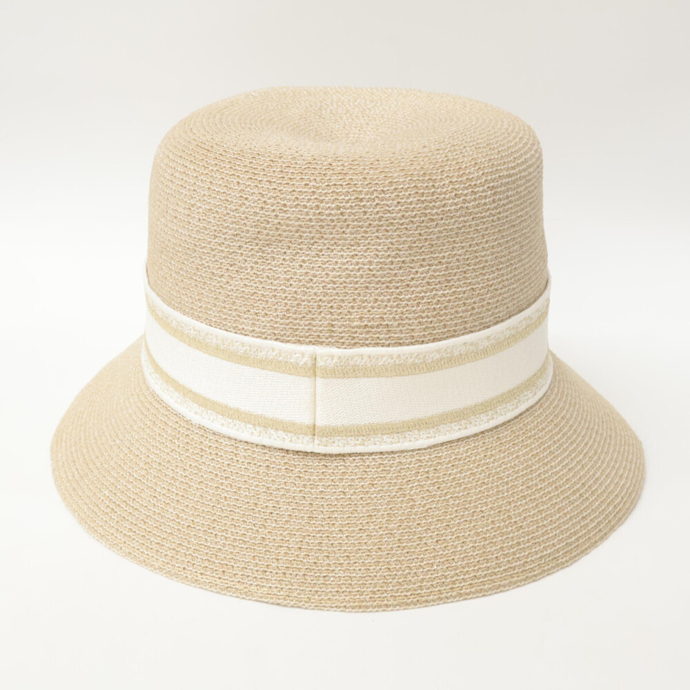 Christian Dior 22DRT923G157 DIORESORT Resort Logo Tape Straw Hat, Size 57, Be... - Picture 3 of 7